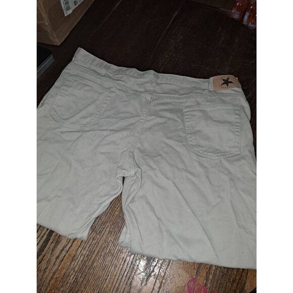 46x30 Faded Glory Cotton Tan Khaki Denim Jeans with Pockets and Belt Loops - Picture 3 of 6